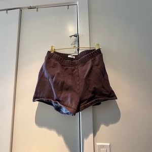 TNA grey sweat shorts. High waisted. Size S.